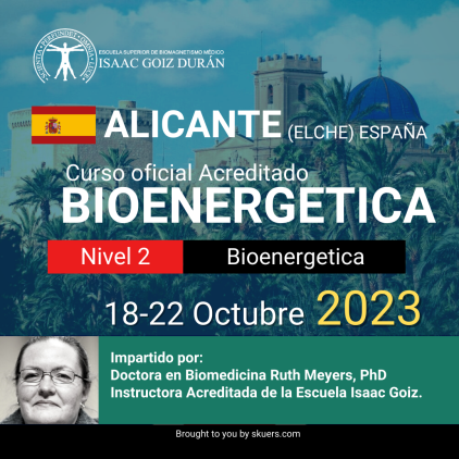 Reserva Curso Bioenergetica Biomagnetismo 18 al 22 Octubre 2023 Elche alicante por Ruth Meyers
